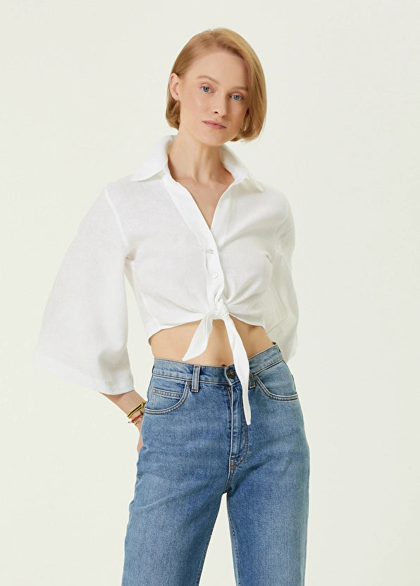 Shiny Linen Crop